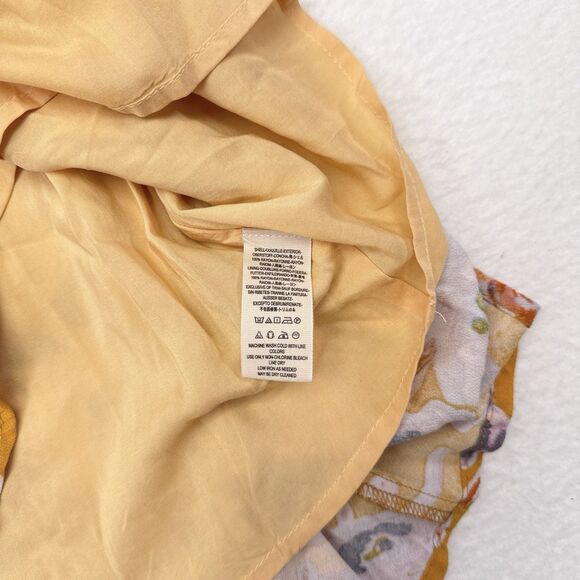 Free People Dress Size 4 Glow Up‎ Mini Short Sleeve Yellow Floral Babydoll NEW - Picture 10 of 13